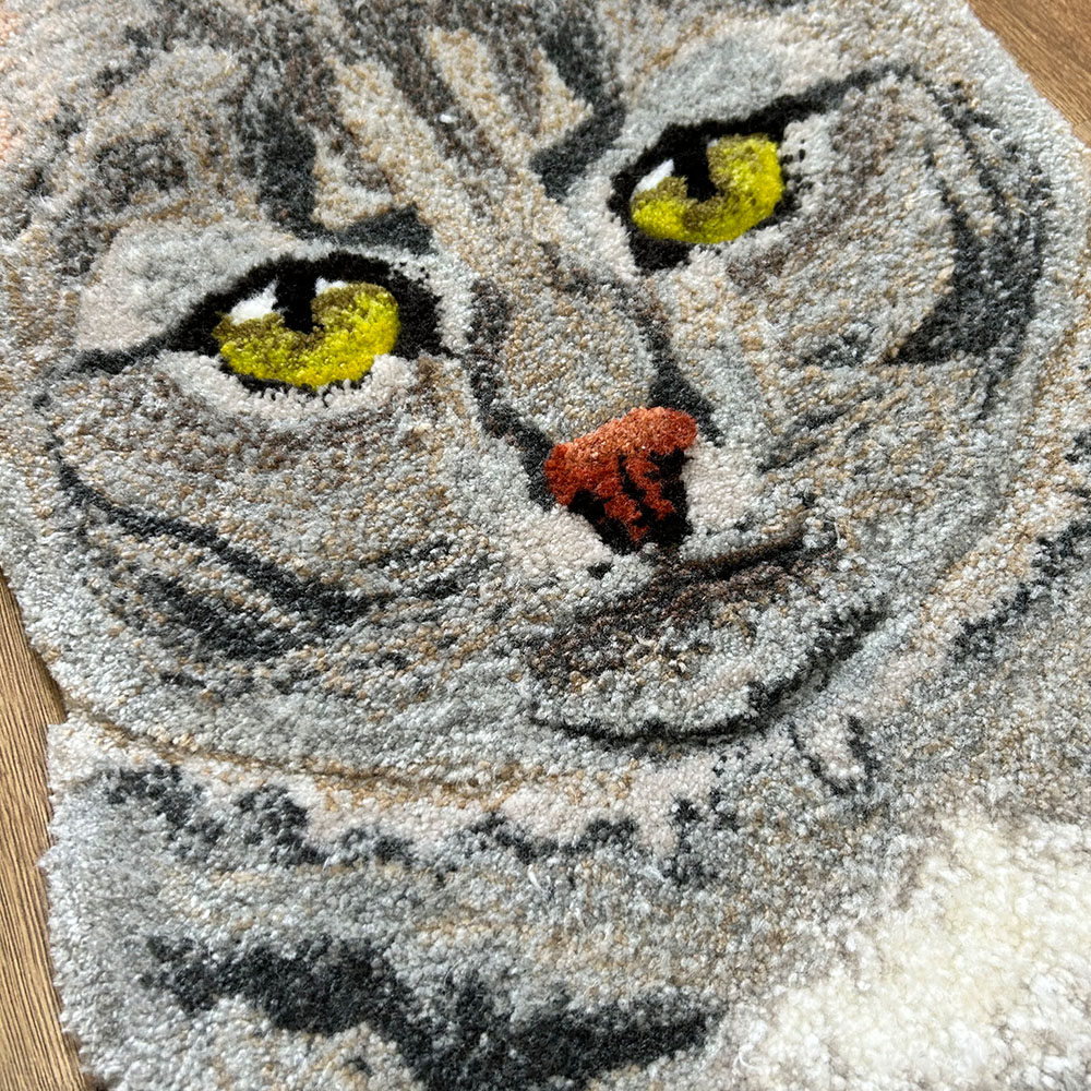 custom tufted cat rug