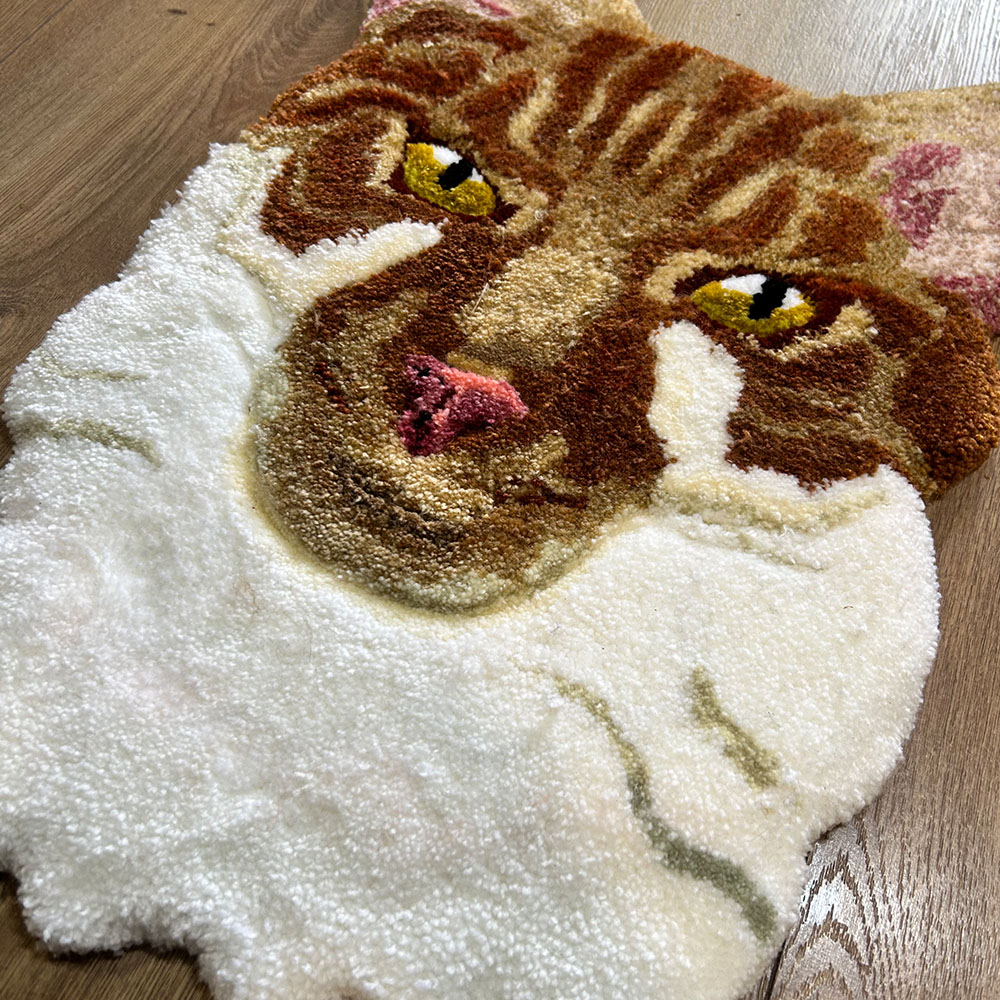 custom tufted cat rug