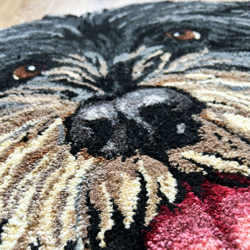 handmade dog rug portrait