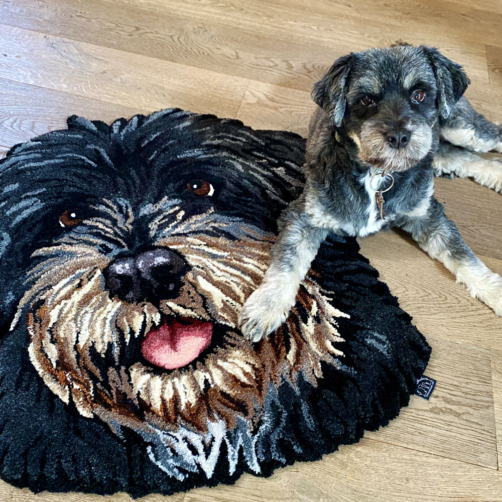 handmade dog rug portrait