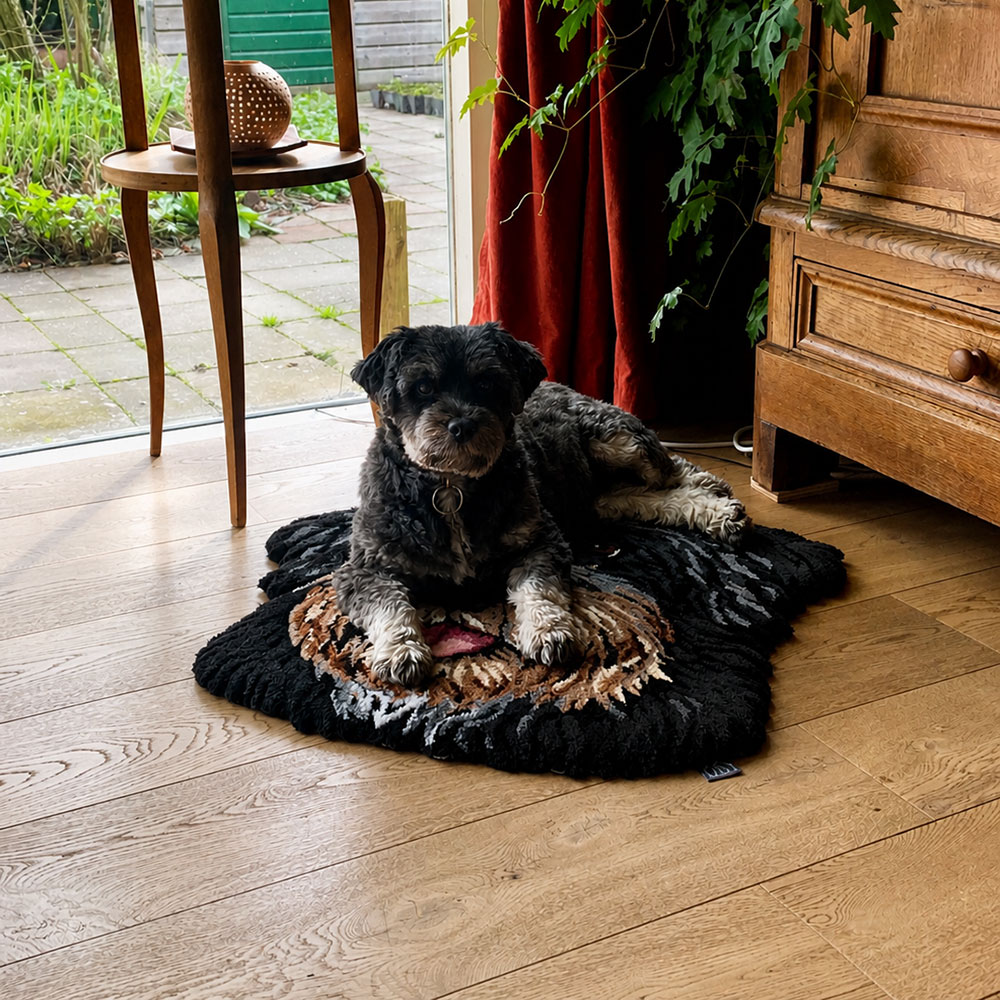 handmade dog rug portrait